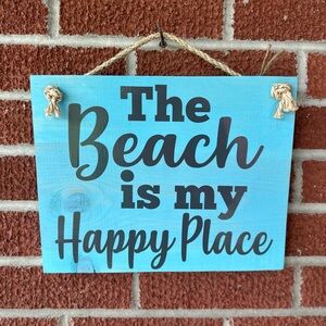 Blue Beach Happy Place Wall Art